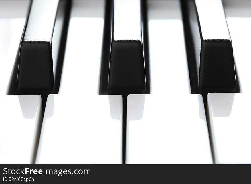 Piano keys closeup with shallow depth of field. Piano keys closeup with shallow depth of field