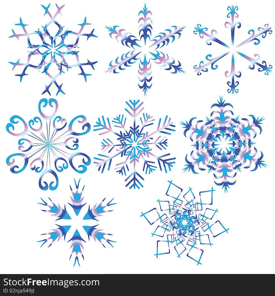 Snowflakes Are Poured By Different Colours