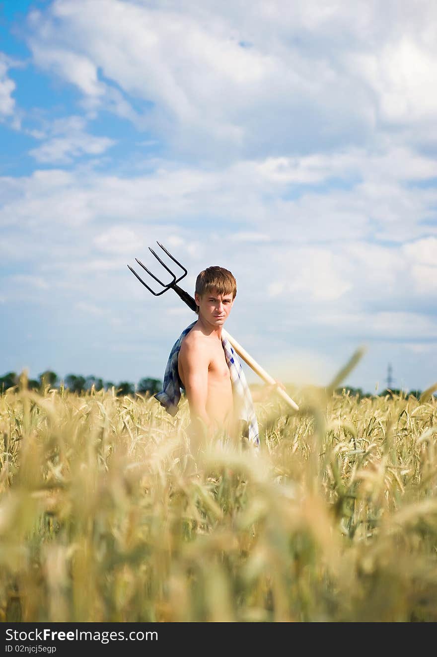 Man standing in field