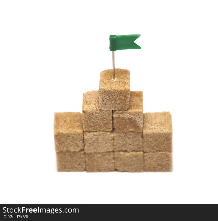 Cubes of crude sugar