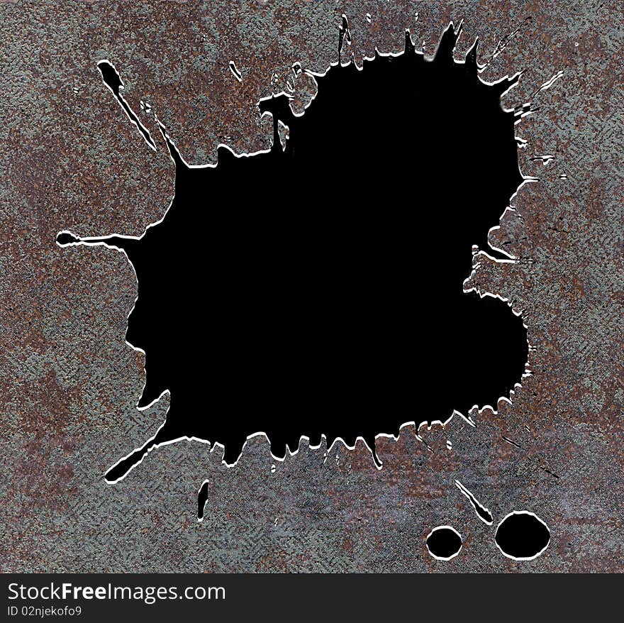 Abstract splash grunge metal frame. Abstract splash grunge metal frame