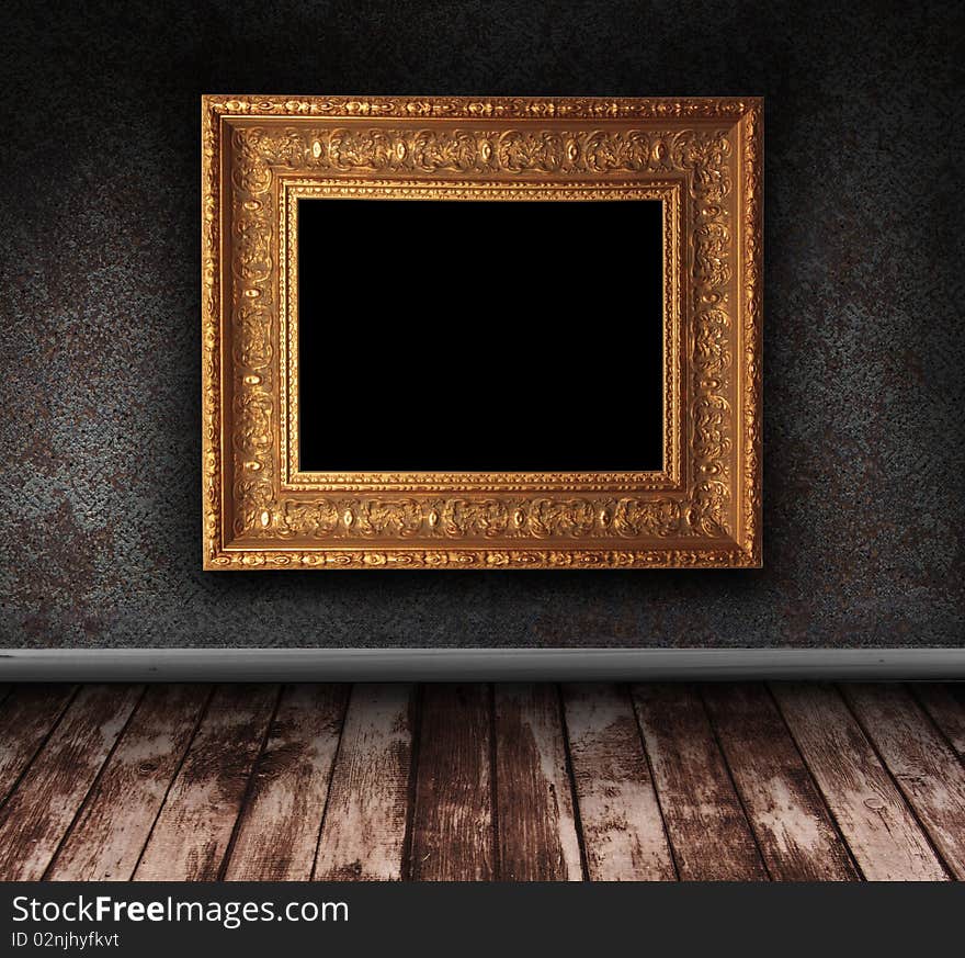 Grunge Interior With Picture Frame