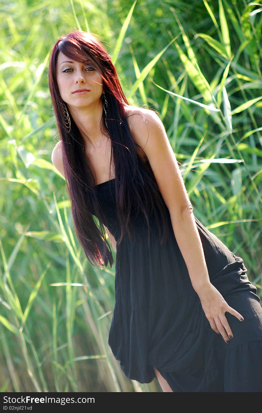 Girl posing in a lake. Girl posing in a lake