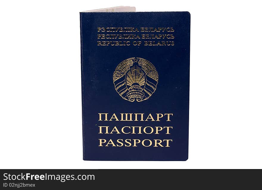 Belarus passport isolated on white background