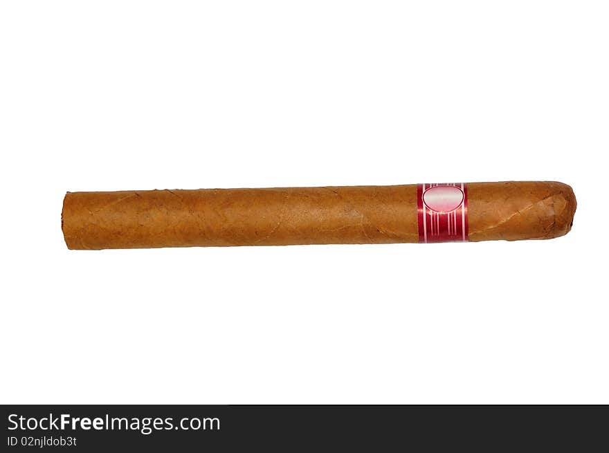 Isolated long elegant brown cigar