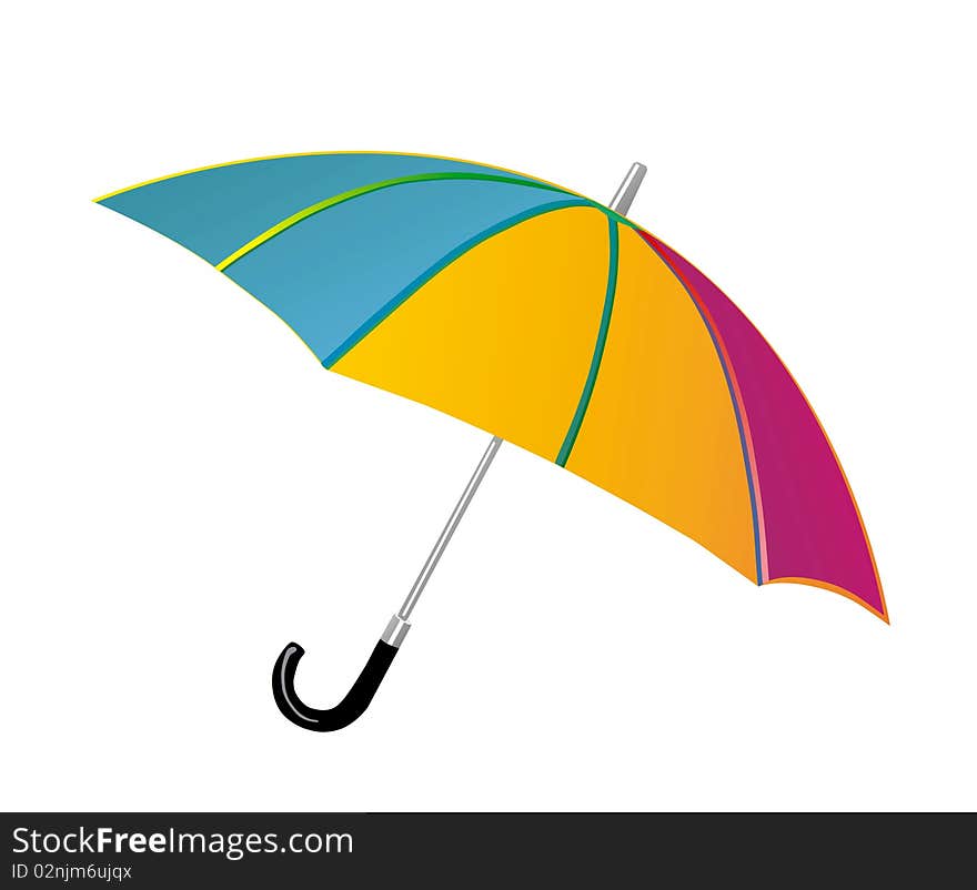 Color umbrella on white background