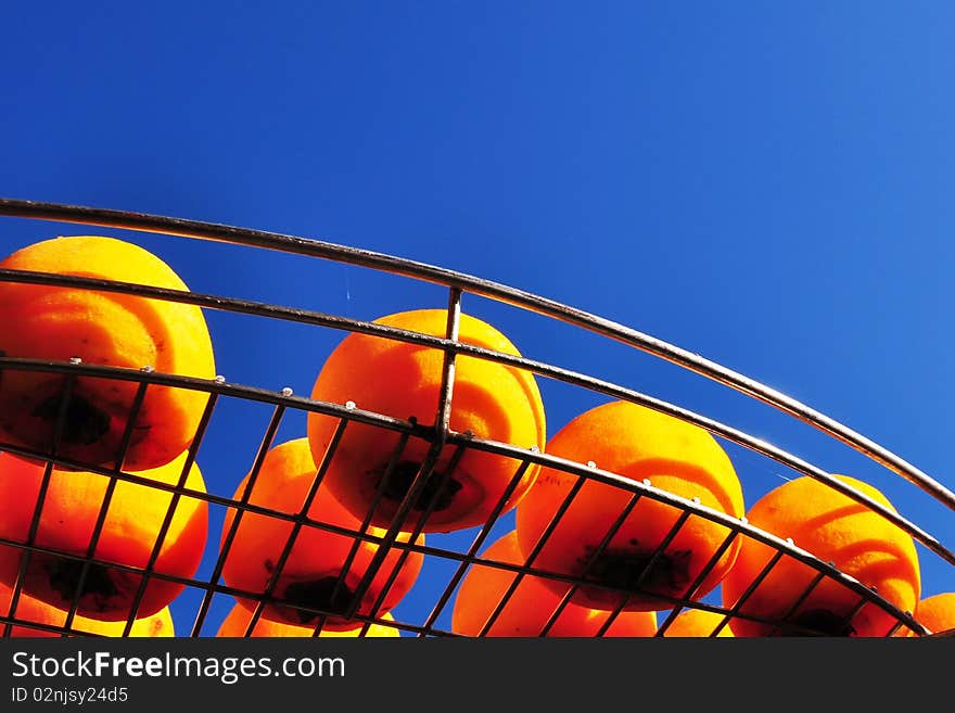 Persimmon dried in the sun. Persimmon dried in the sun