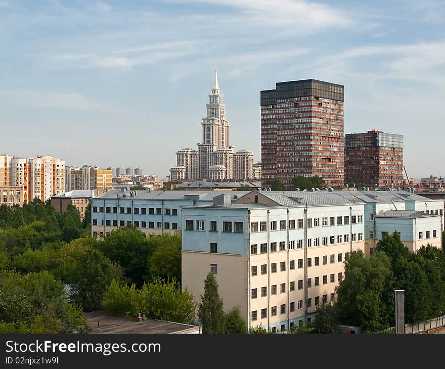 City birdfly view. Moscow. Russia.