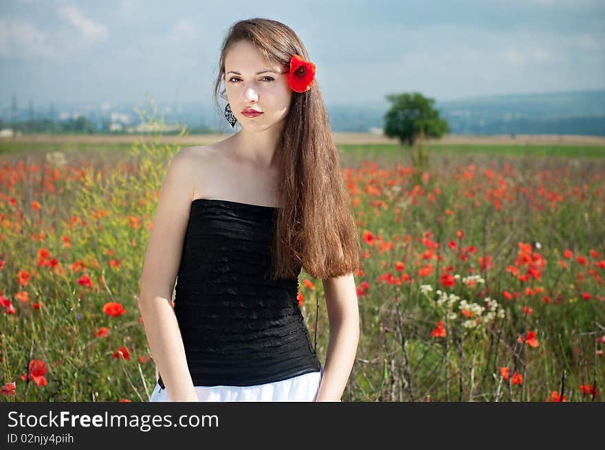 Girl in poppies