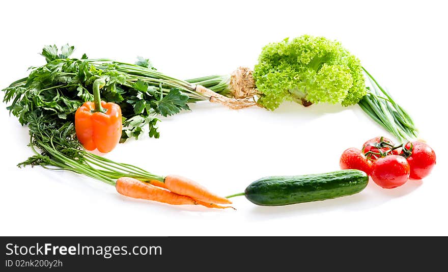 Vegetables circle frame with copy space