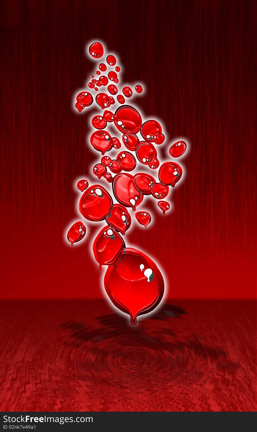 Red melting bubbles design