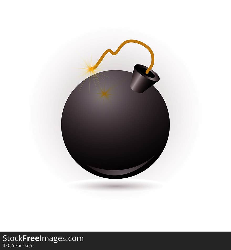 Bomb icon isolated on white