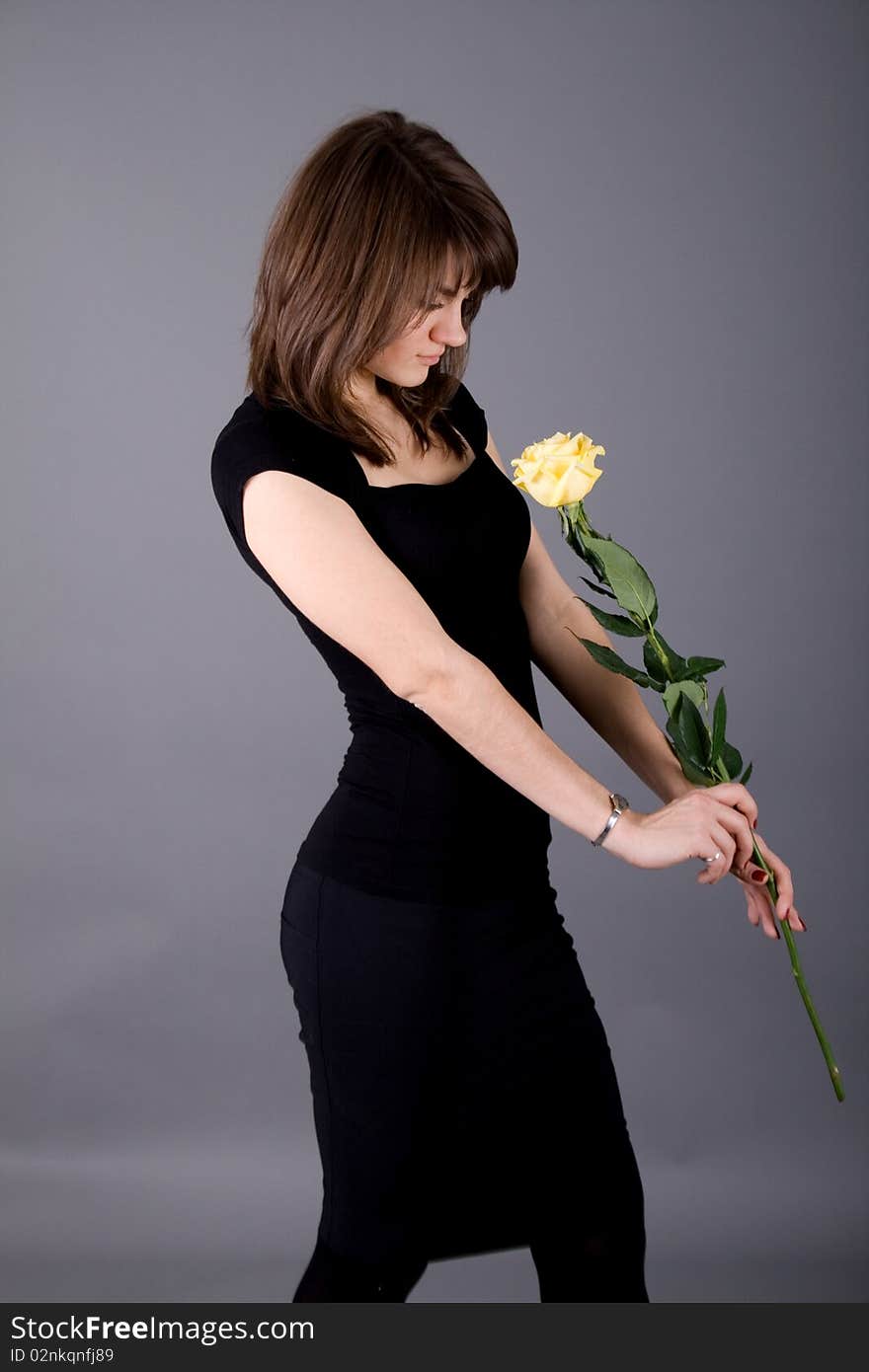 Beautiful Girl With Rose