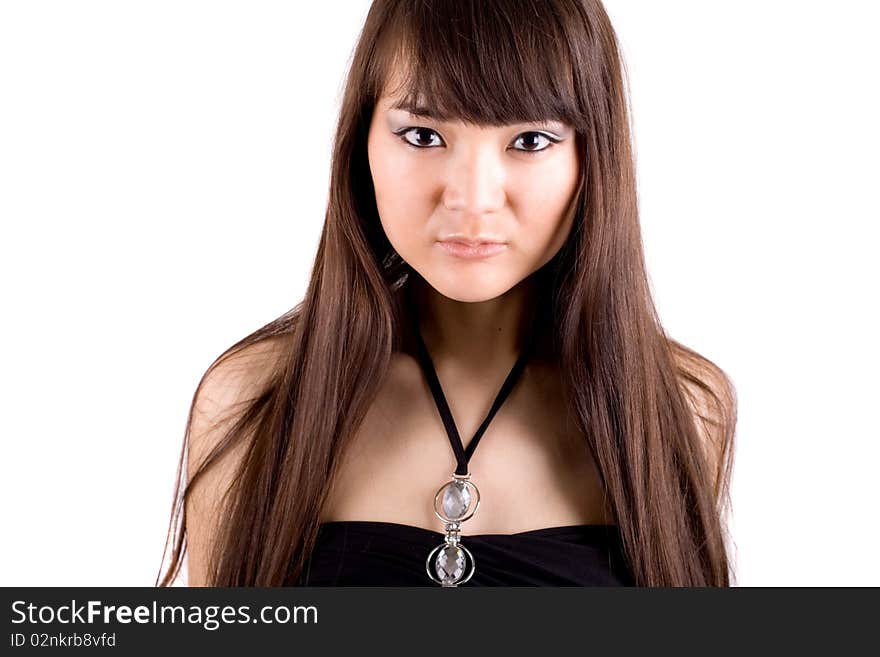 Closeup portrait of a sexy woman in night dress