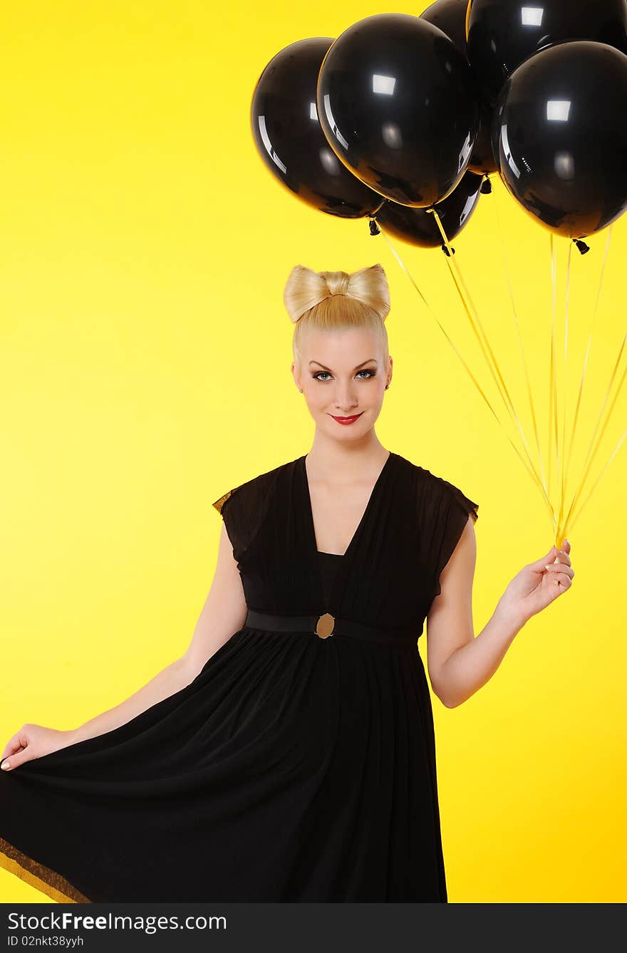 Lady With Black Balloons