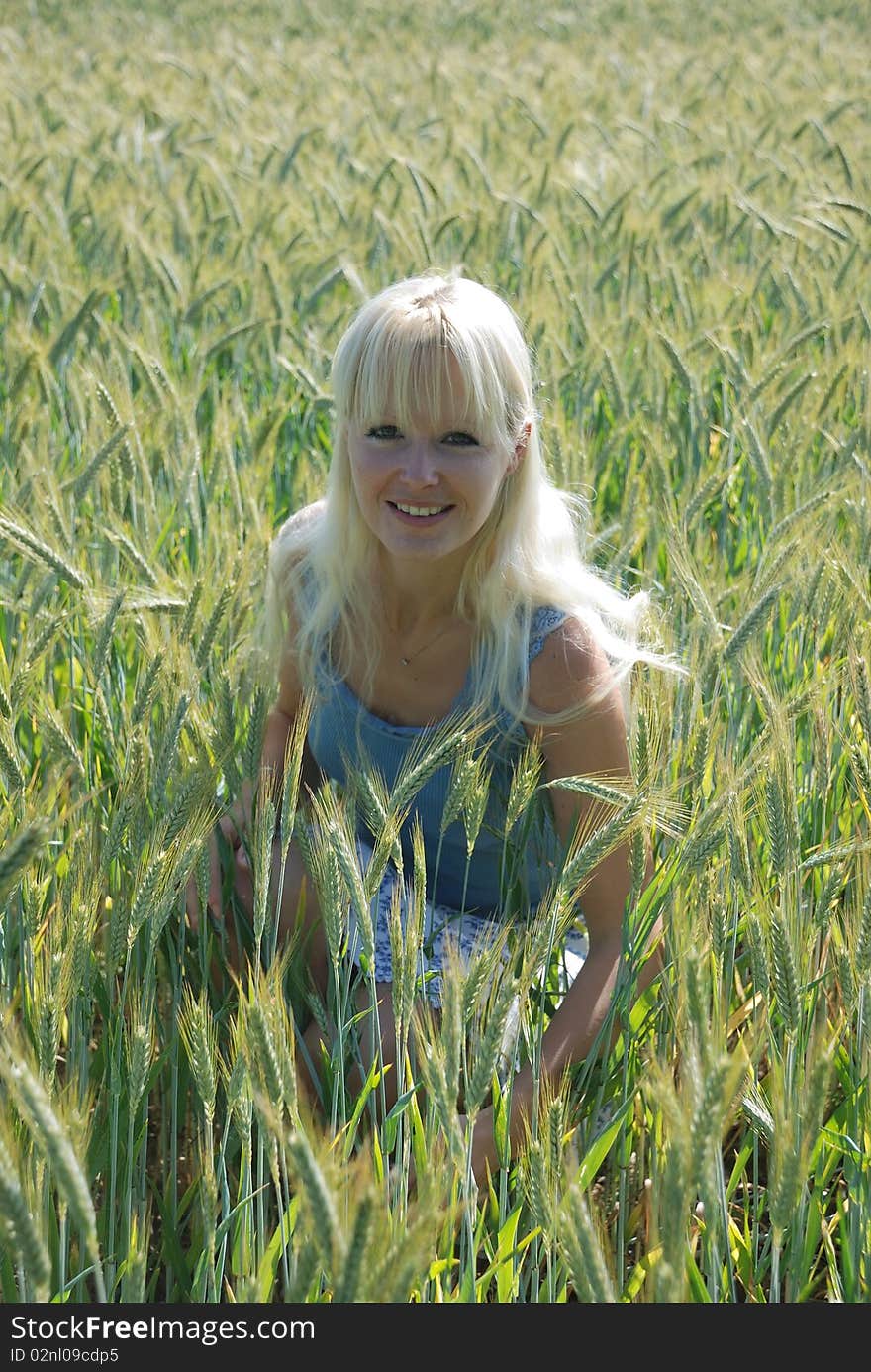 Blond Woman In Field