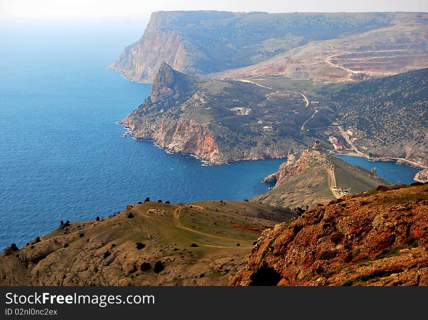 Kind to Black sea in area Balaklavy in spring