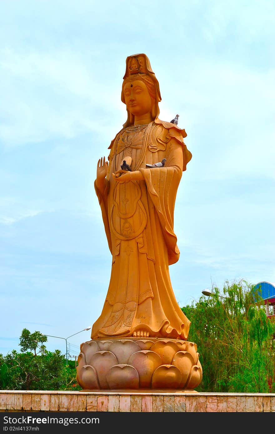 Kuan-yin female Bodhisattva statue in thailand