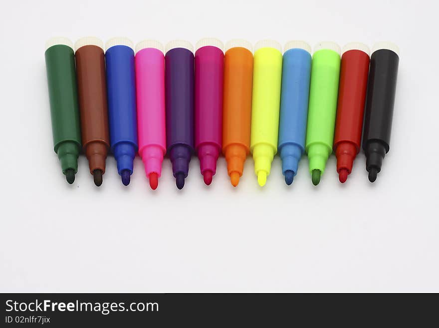 Colorful felt-tip pen isolated on white