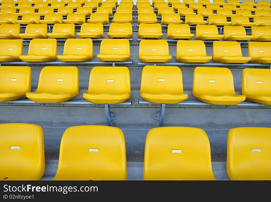 Colorful seat in football statdium