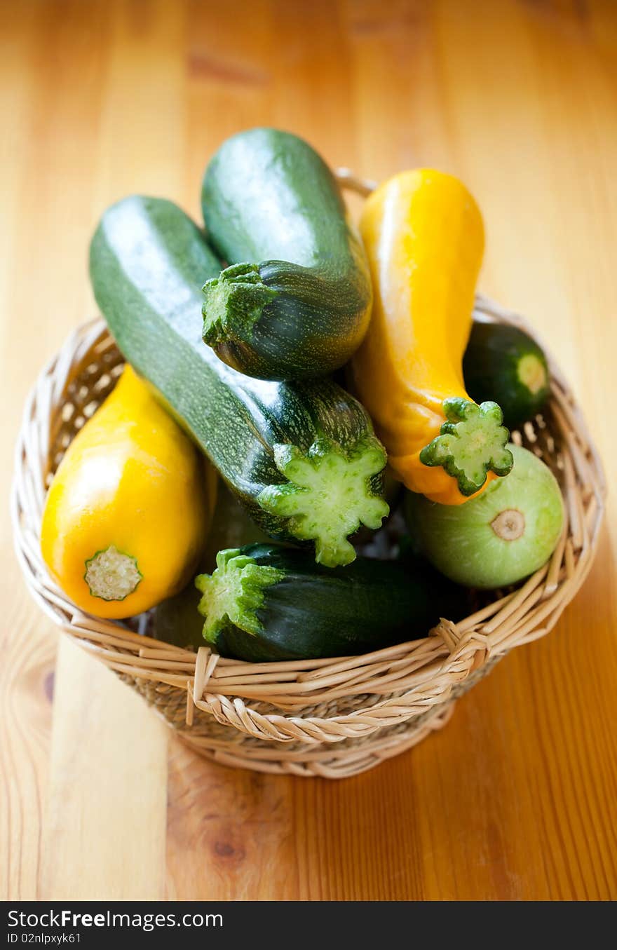 Yellow and green zucchini