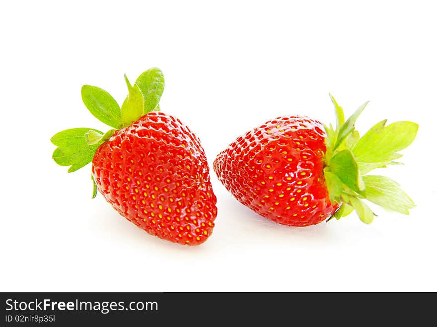 Strawberries isolated over white background