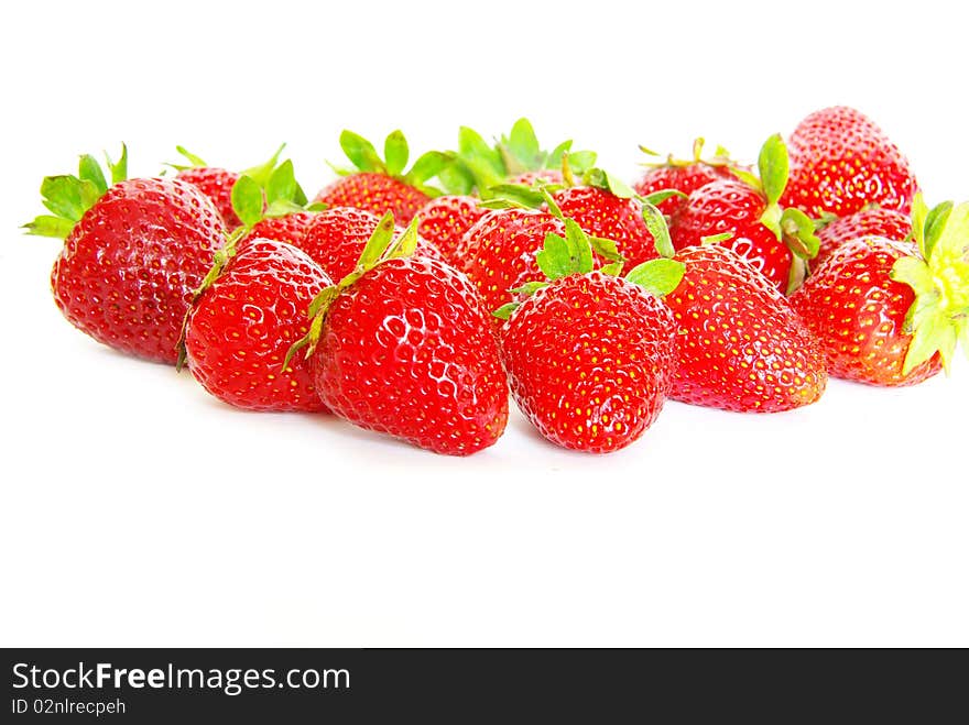 Strawberries isolated over white background