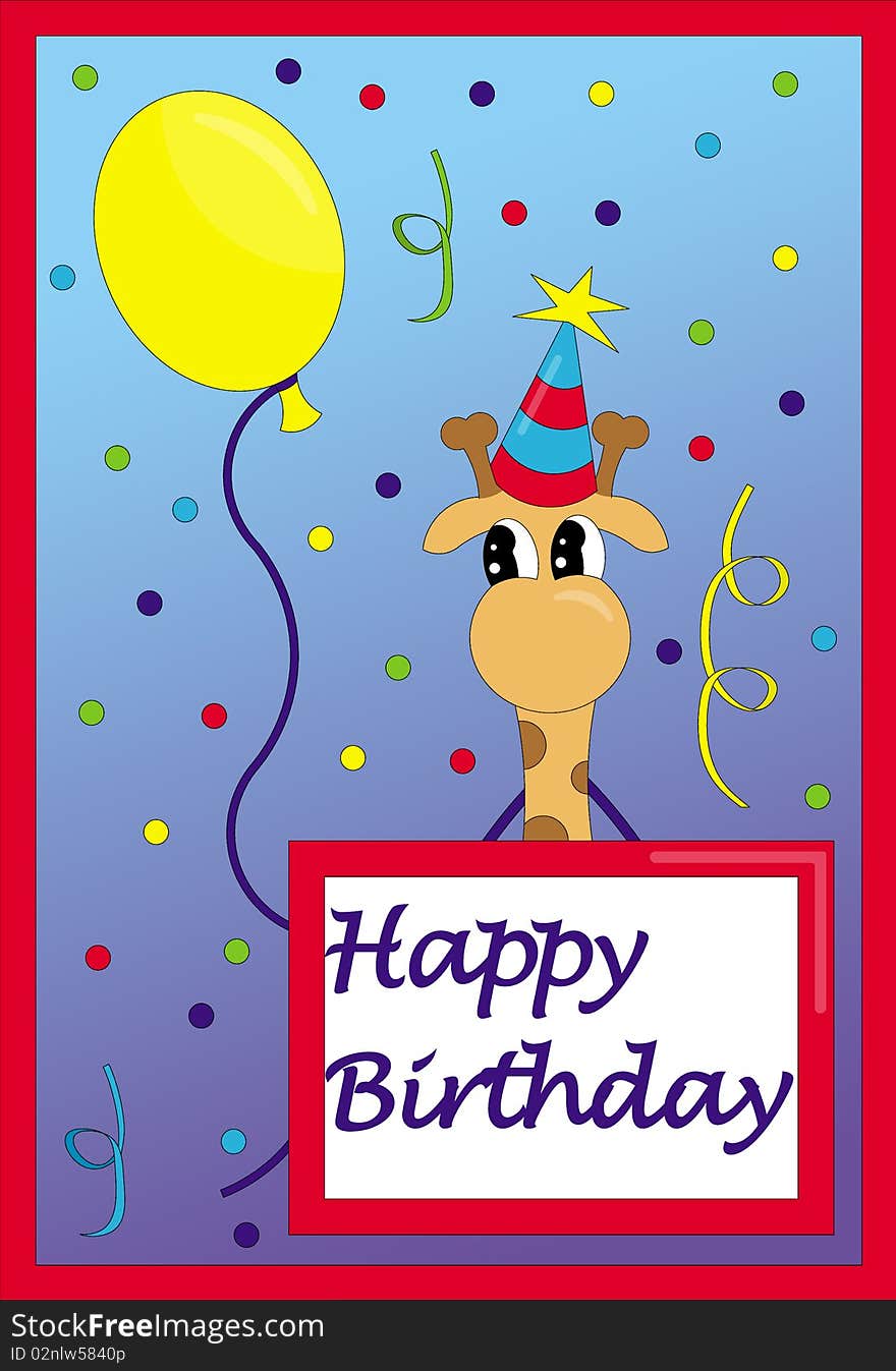 Happy birthday card giraffe