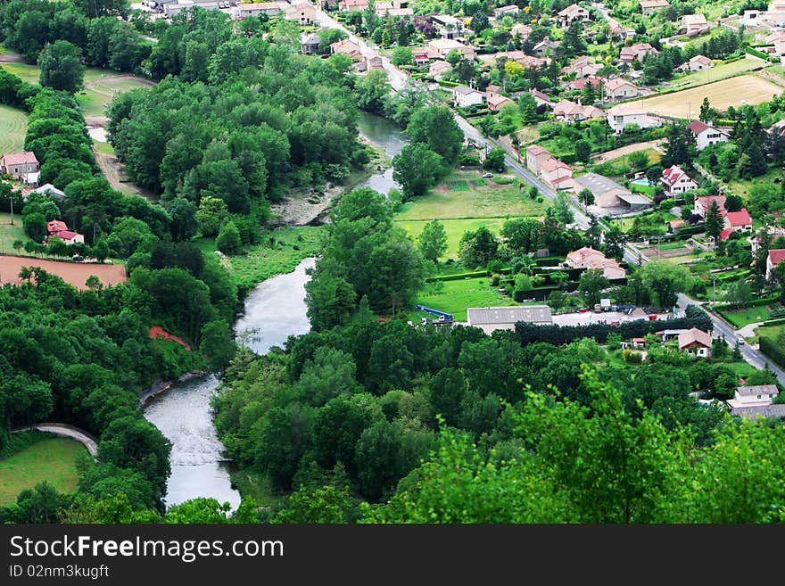 Aerial view of Millau, France