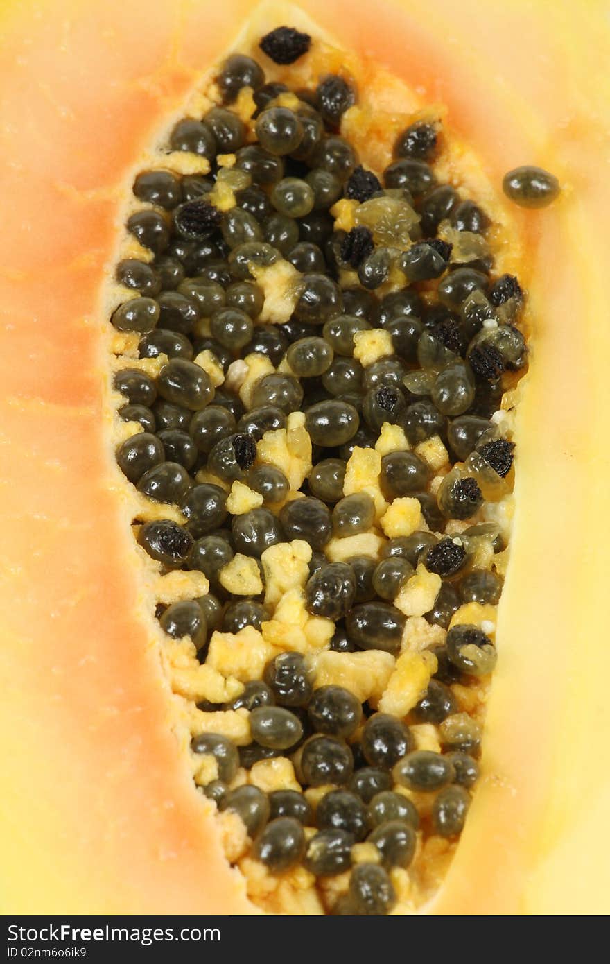 Half Papaya fruit isolated background.