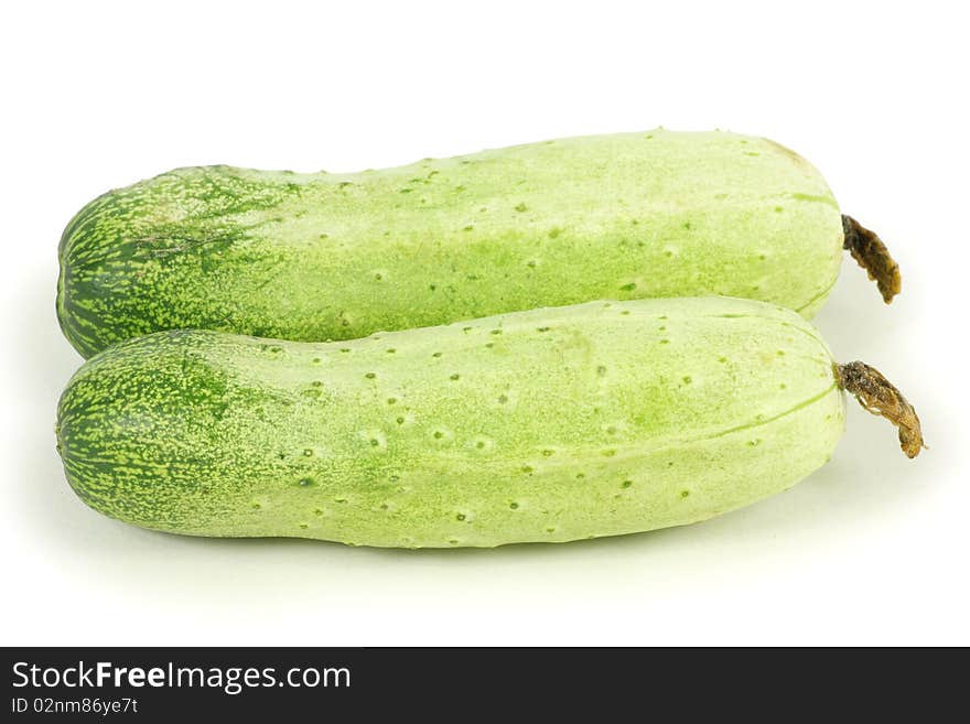 Cucumber against the white background