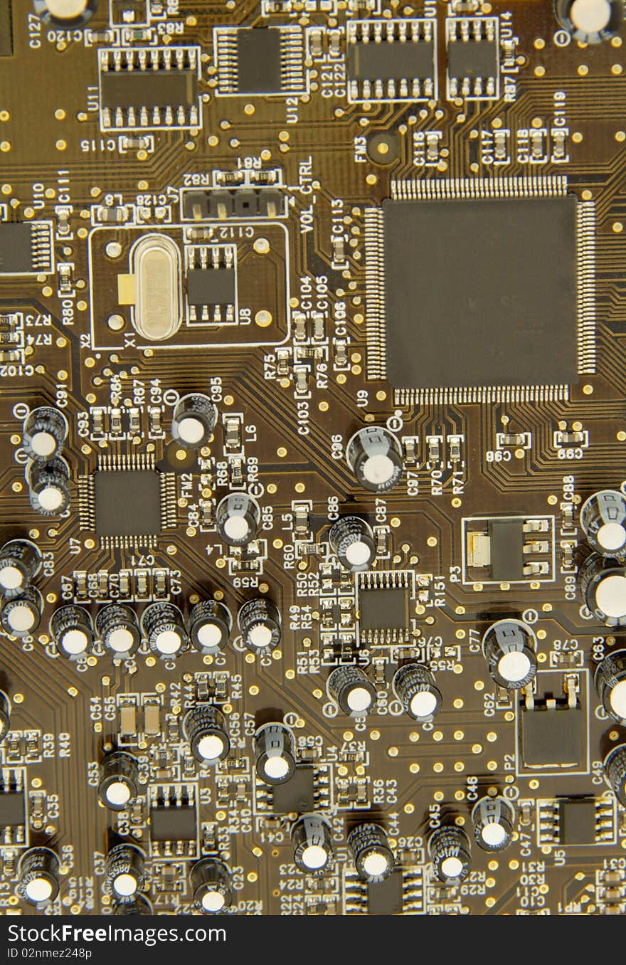 Circuit Board Straight Down with multiple components