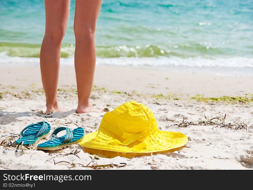 Woman near sea