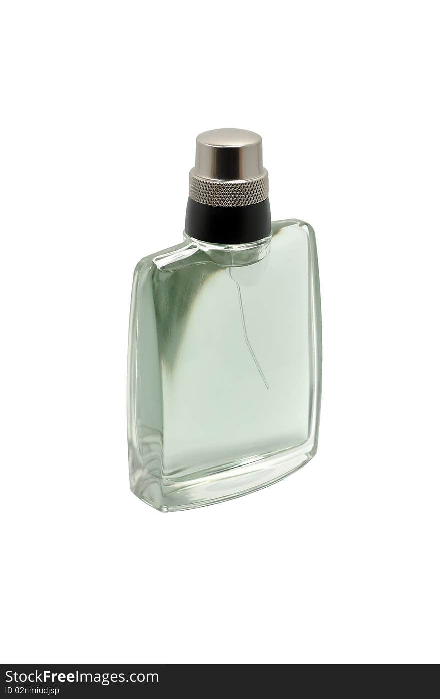 Isolated Grey Bottle Of Perfume (side View)