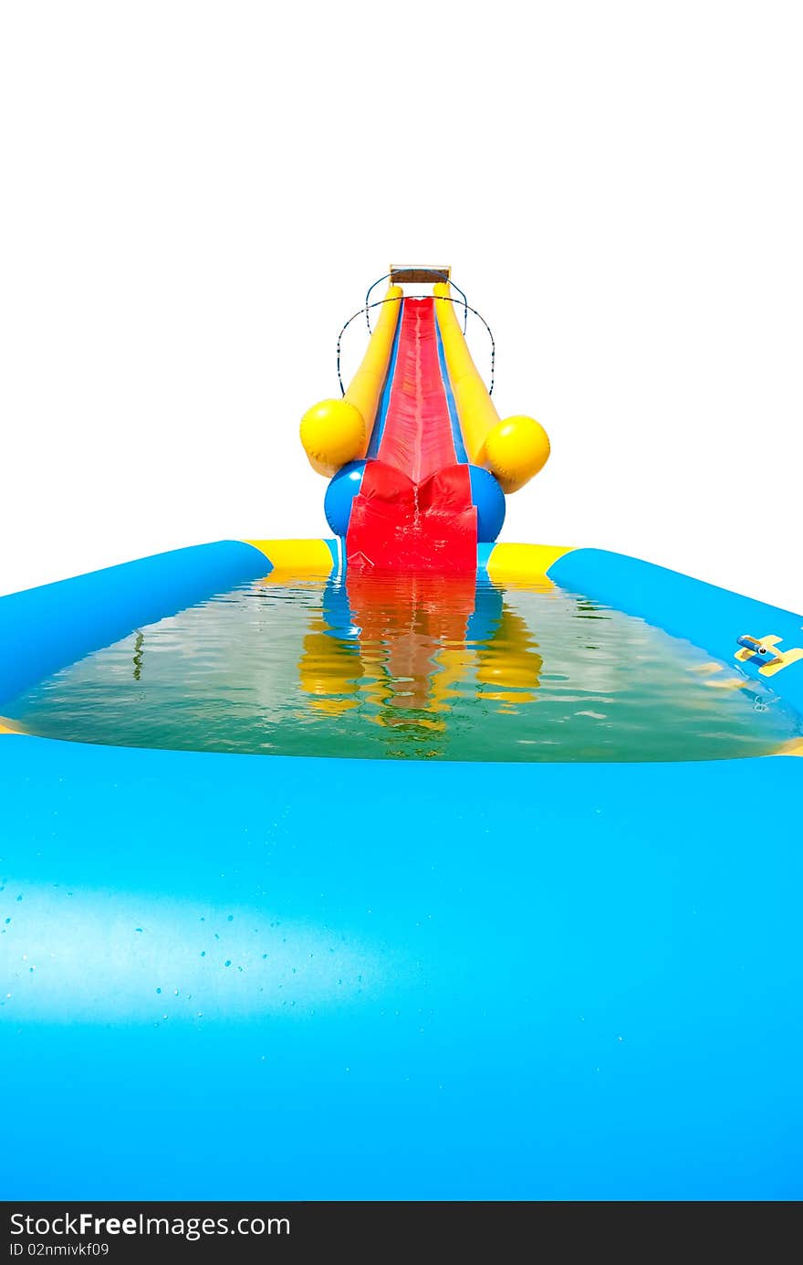 Waterslide with pool isolated on white background. Waterslide with pool isolated on white background