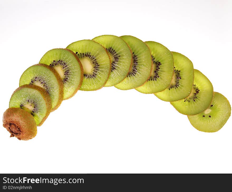 Fresh delicious kiwi fruit slices