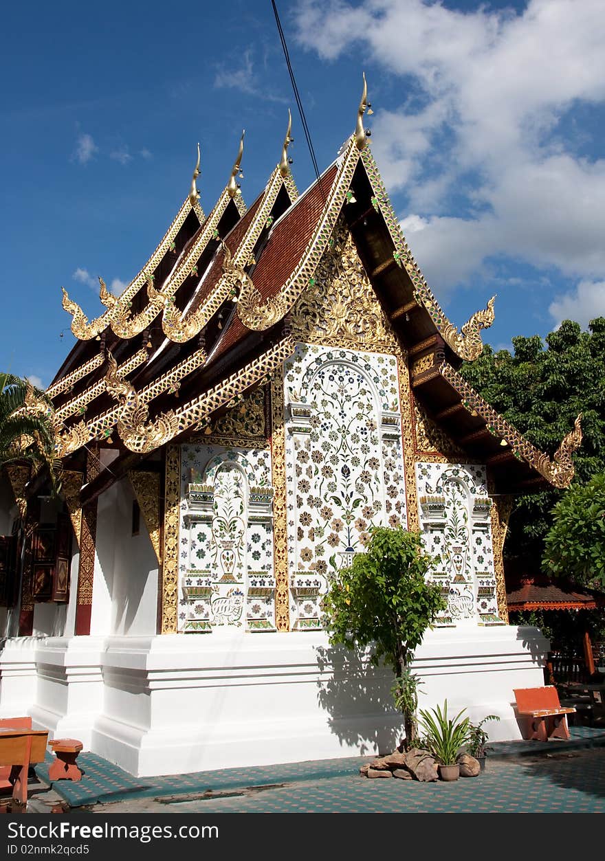 A buddhist building in Chiang mai temple. A buddhist building in Chiang mai temple