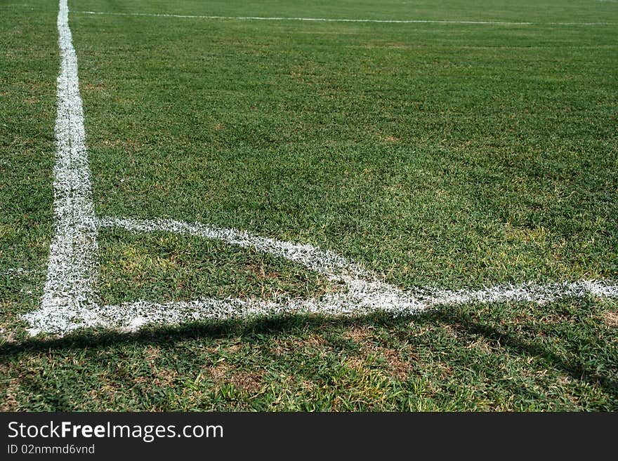 Corner lines on the football field