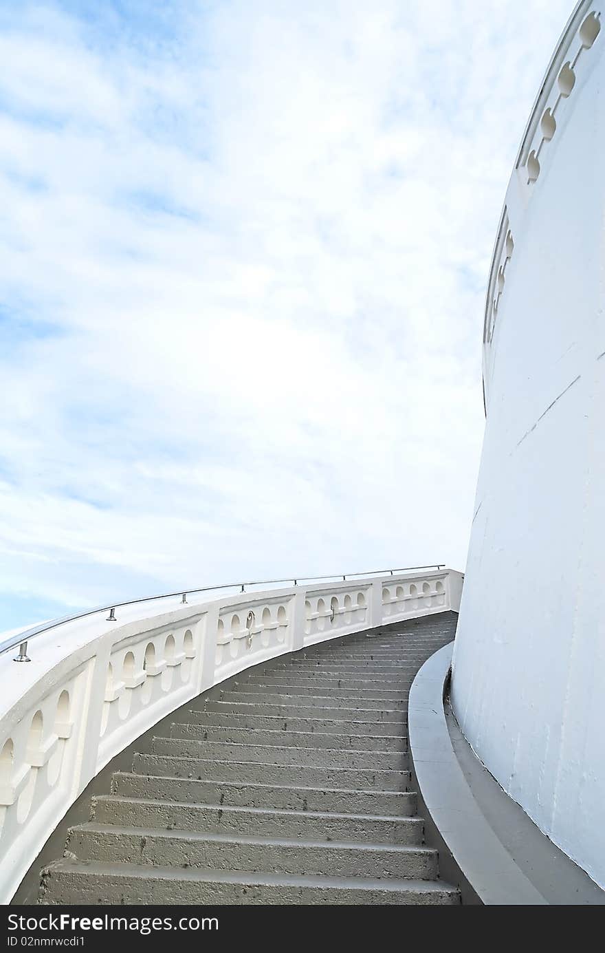 Outdoor arch stair at Golden Mountain in Bangkok