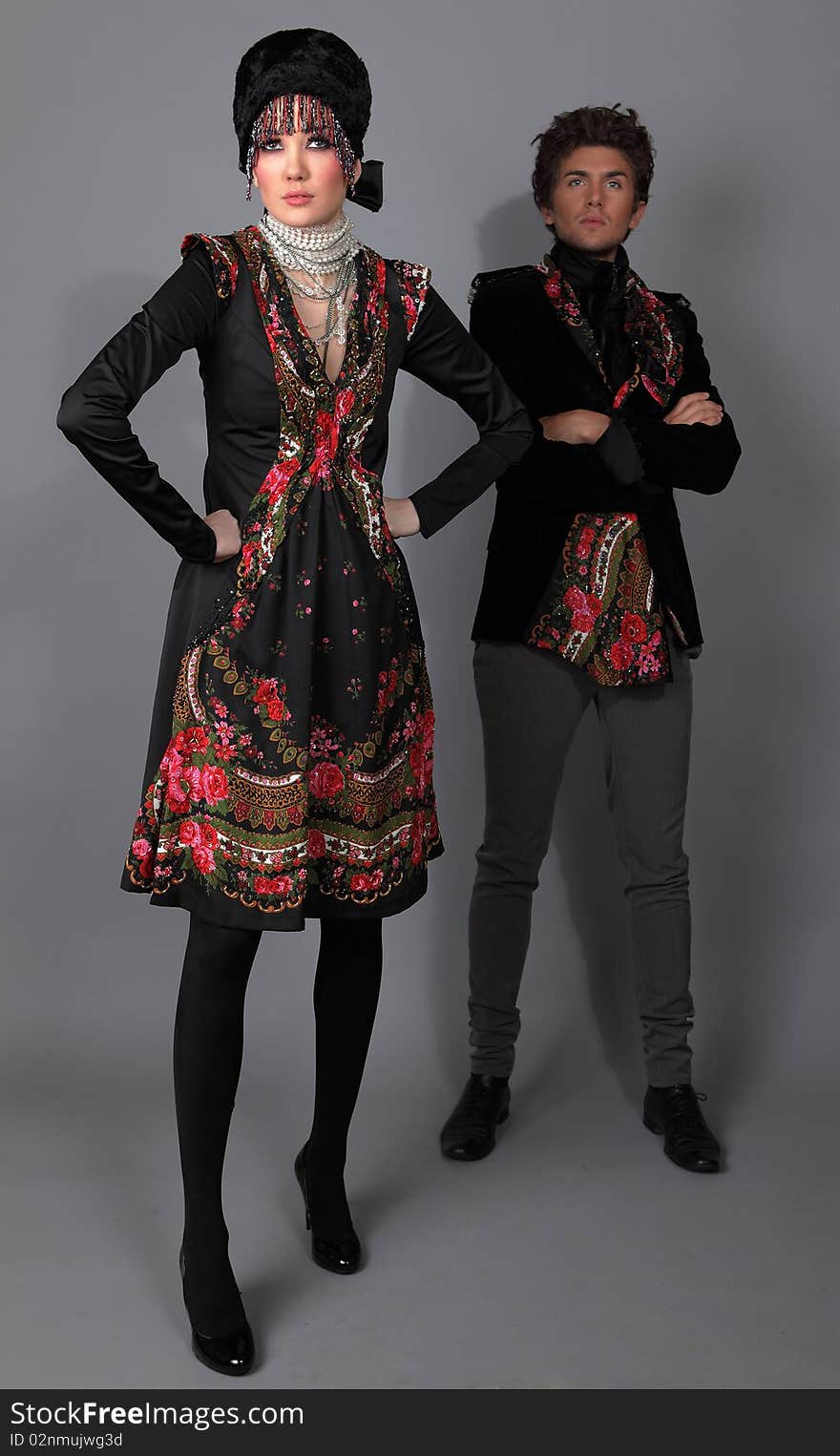 Pair Models In Exclusive Design Clothes