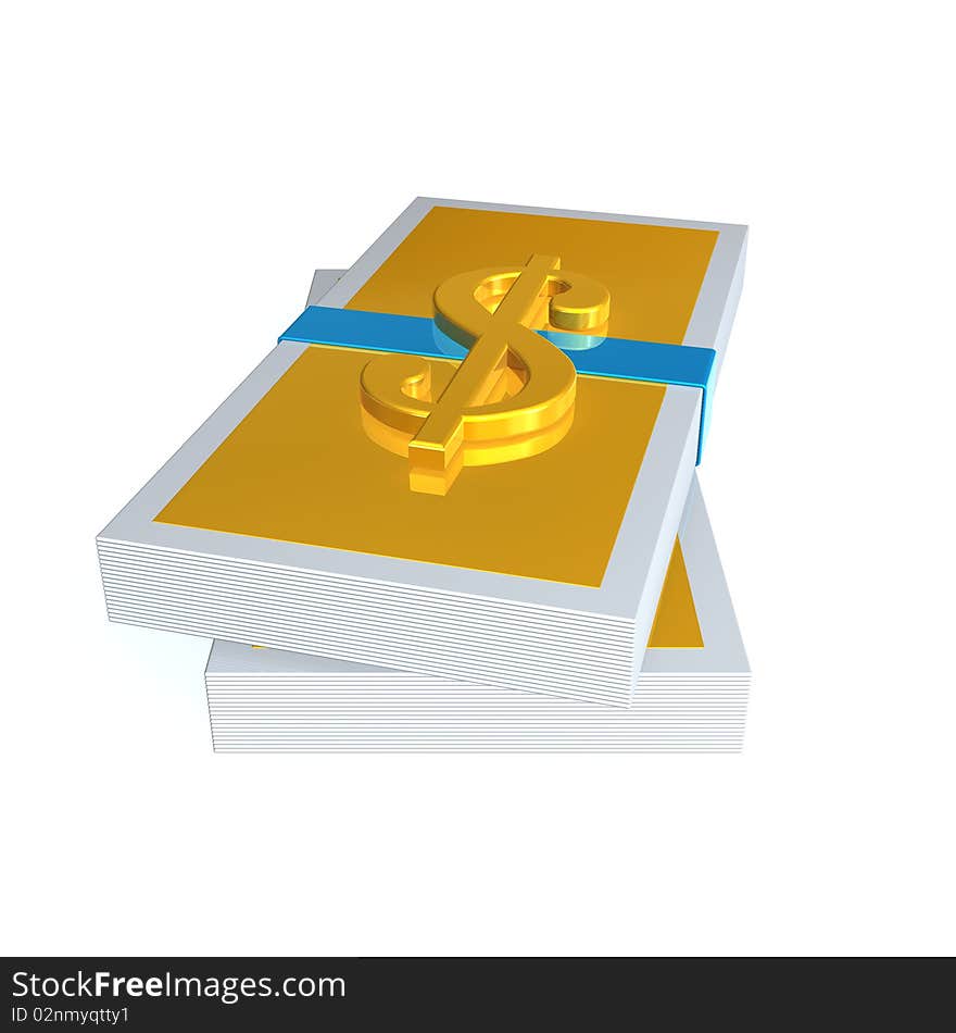 Illustration of money on white background