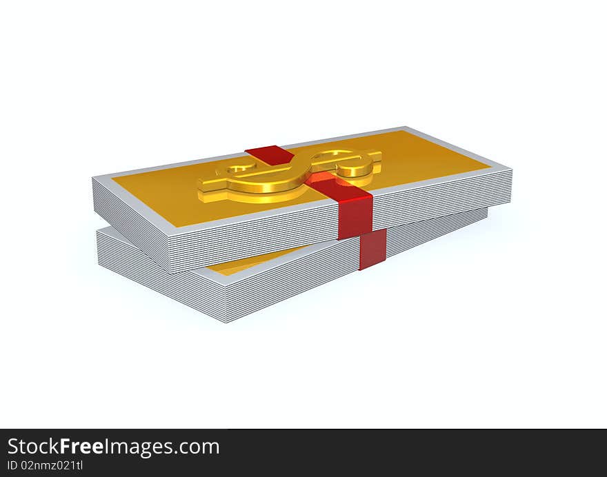 Illustration of money on white background