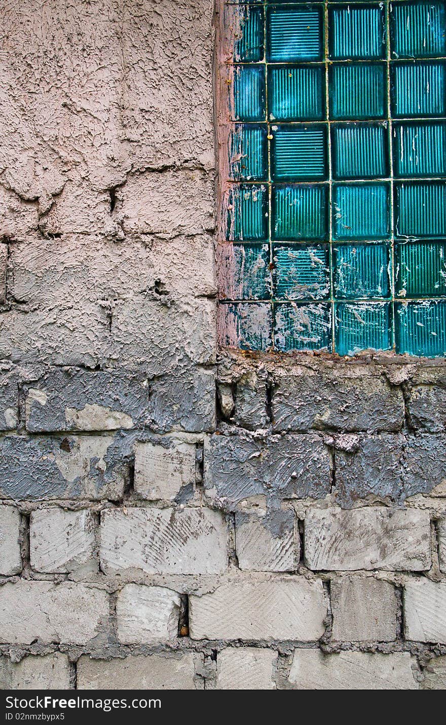 Wall textured blue window abstract. Wall textured blue window abstract