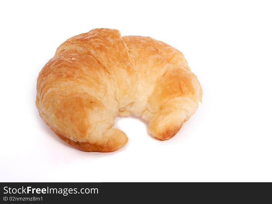 Croissant object on isolated high angle shot. Croissant object on isolated high angle shot