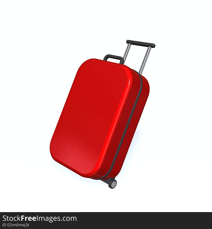Trolley case isolated on white background.
