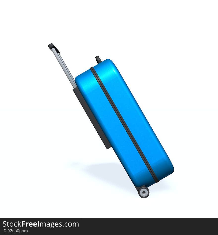 Trolley case isolated on white background.