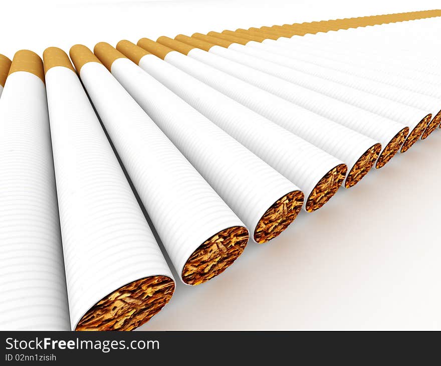 Row of cigarettes