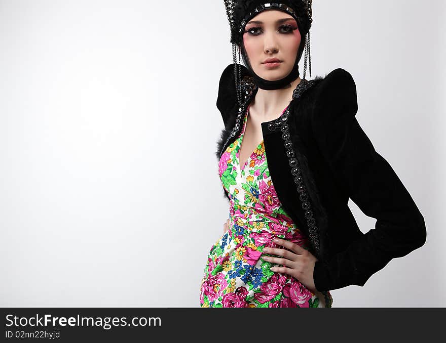 Attractive model in exclusive design clothes