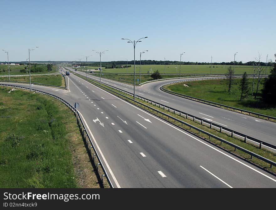 Image of lanes of asphaltic motorway. Image of lanes of asphaltic motorway.