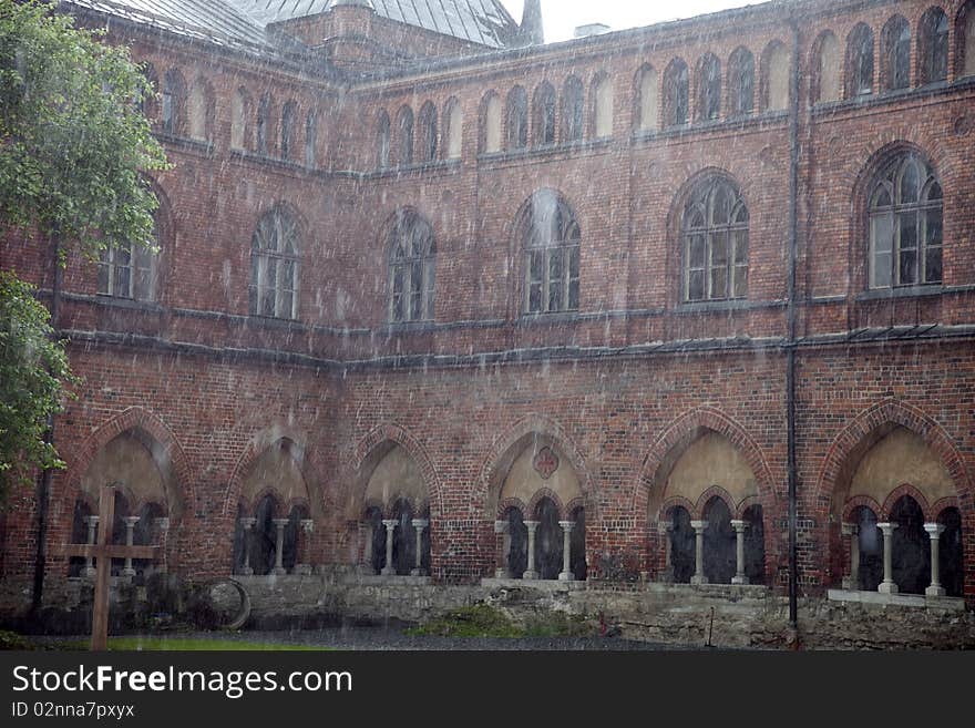 Wall of medieval cathedral